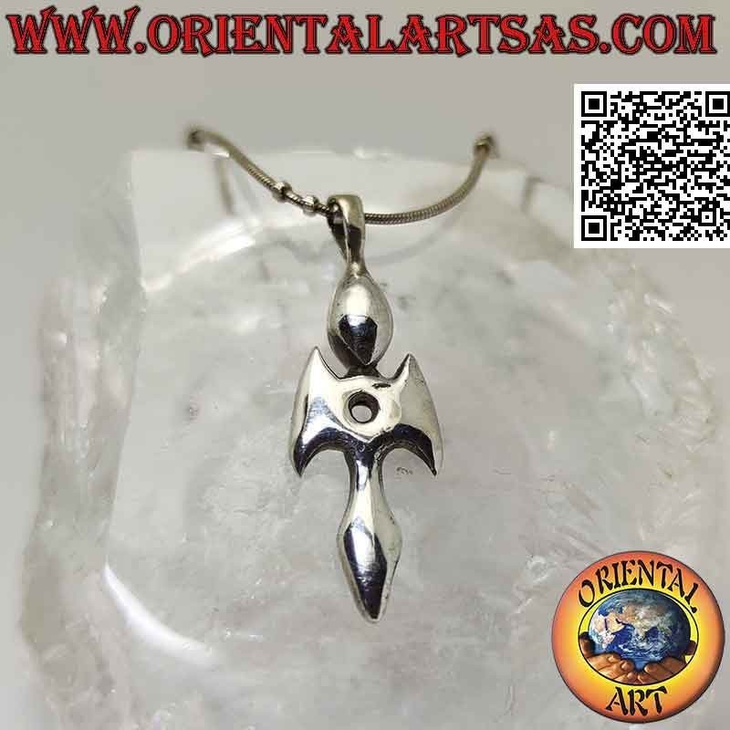Silver pendant, dagger dagger with wide stylized and smooth handle