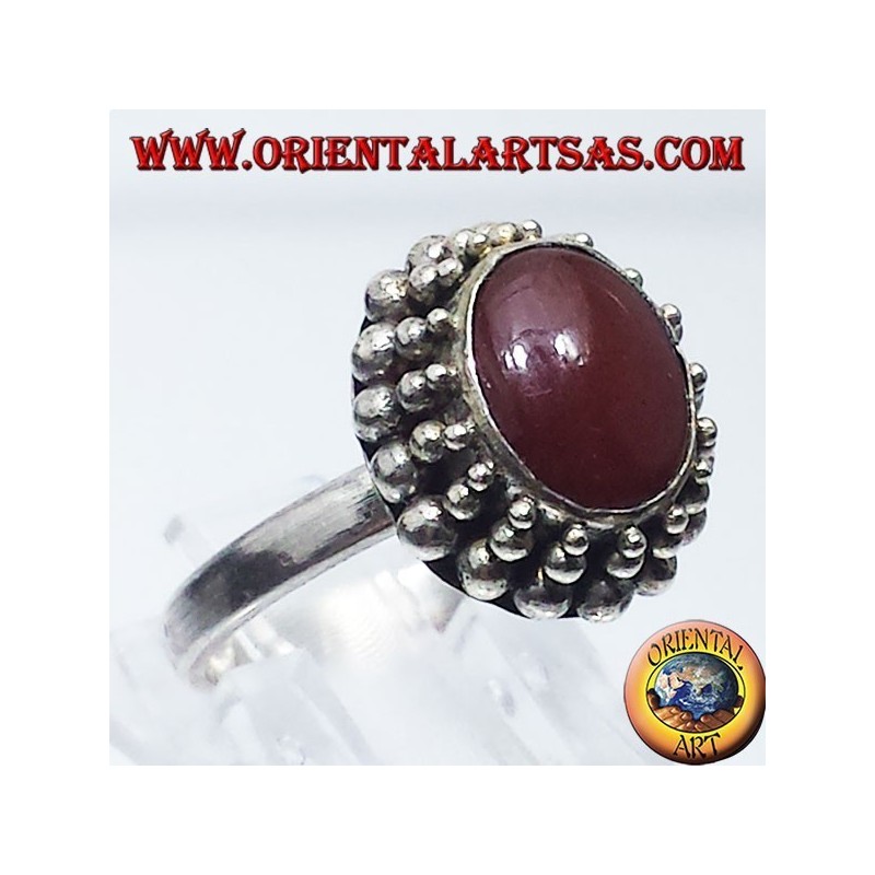 Silberring mit Karneol oval Cabochon Jayi