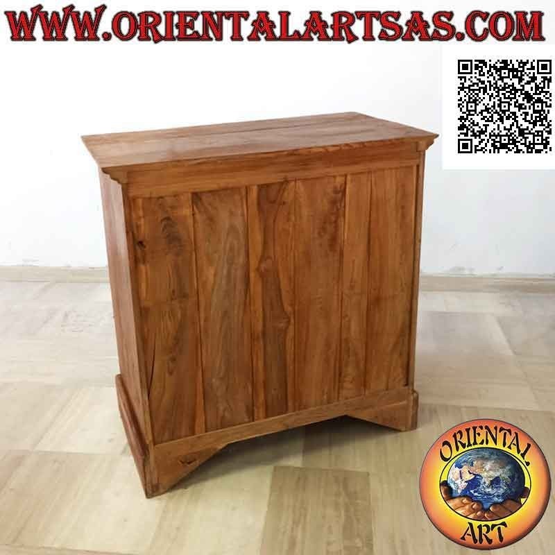 Comò rettangolare con quattro cassettoni e due cassetti in legno di teak (profondità 55)
