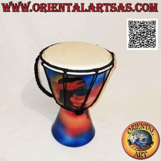 Bongo Djembé "Jamaika Dekoration" 25 cm, handbemalt, aus Mahagoniholz ​​und Ziegenleder (4)