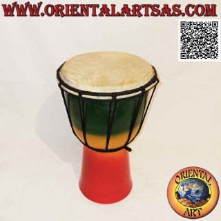 30 cm djembé bongo "Jamaica decoration", hand painted, in mahogany wood and goatskin (3)