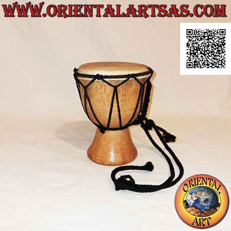 Bongo djembé "simple" 15 cm, coloris clair, en bois d'acajou et cuir de chèvre