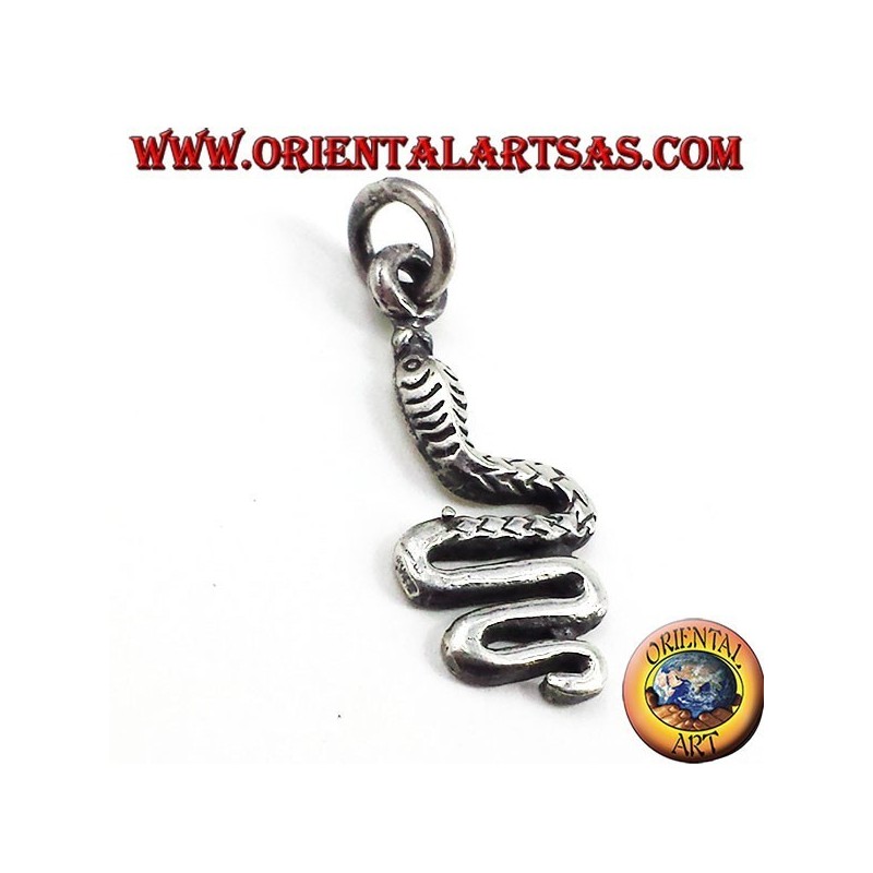Pendentif serpent en argent