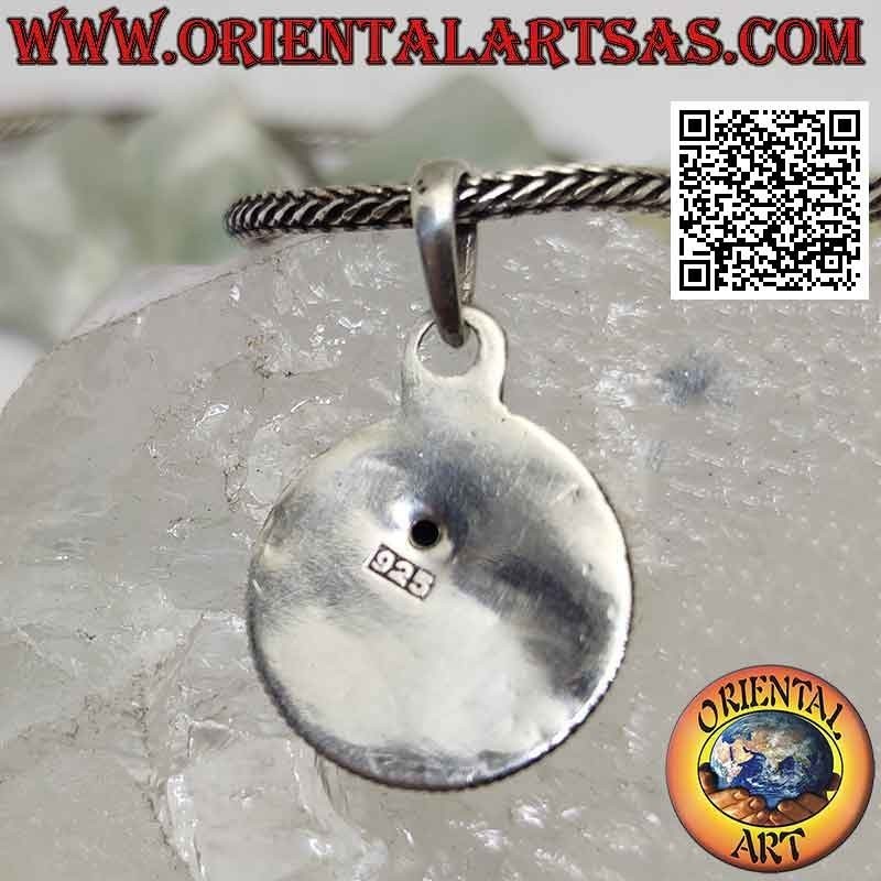 Silver pendant, sphere section formed by microspheres (handmade)