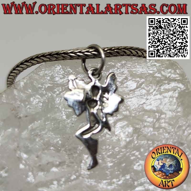 Silver pendant, the shy fairy posing (baby)