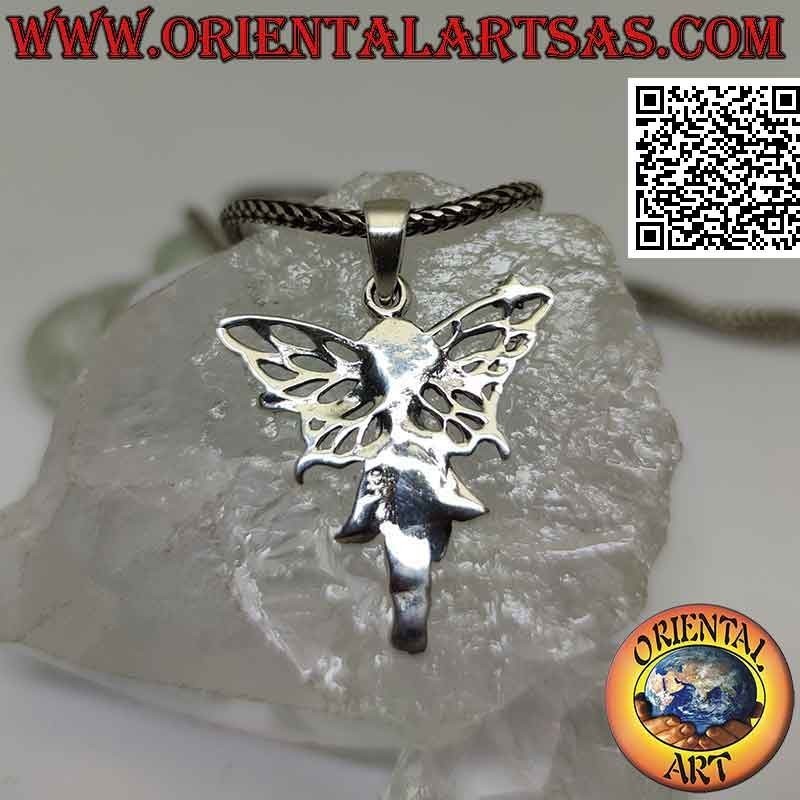 Pendentif en argent, la fée ascendante avec une baguette magique