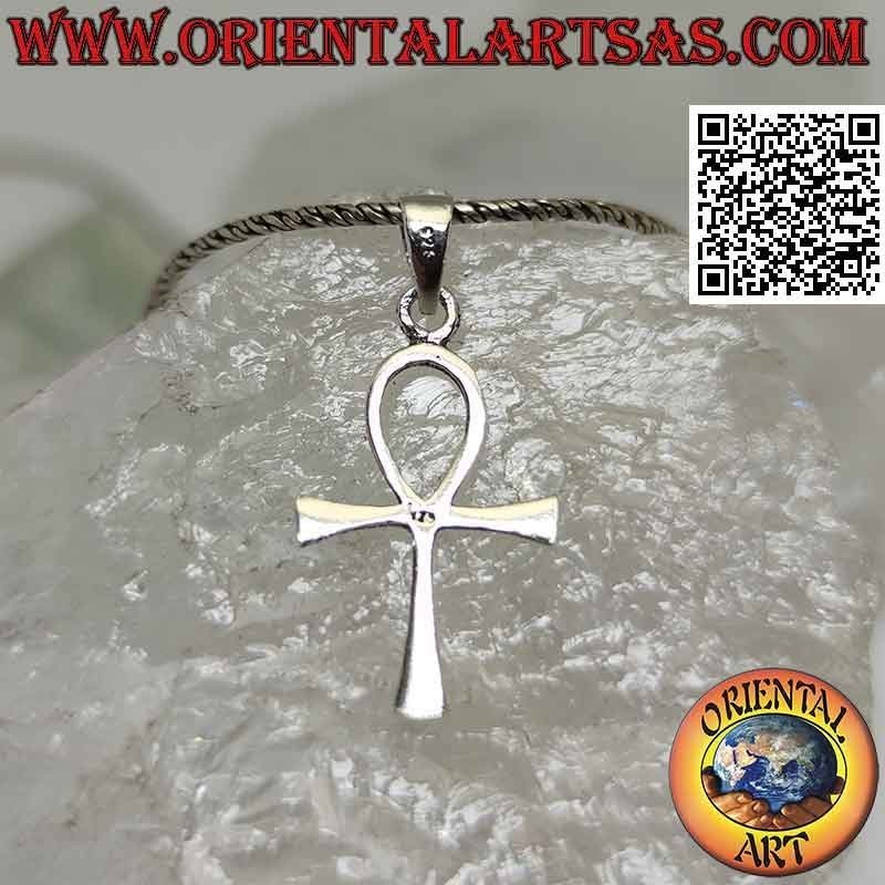 Silberanhänger, Ägyptisches Kreuz Ankh (Schlüssel des Lebens) glatt und dünn