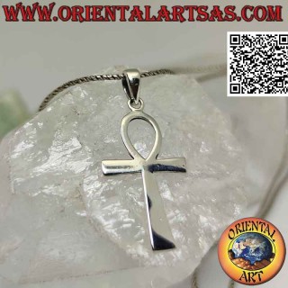 Silberanhänger, Ägyptisches Kreuz Ankh "Schlüssel des Lebens" glatt und flach (mittel)