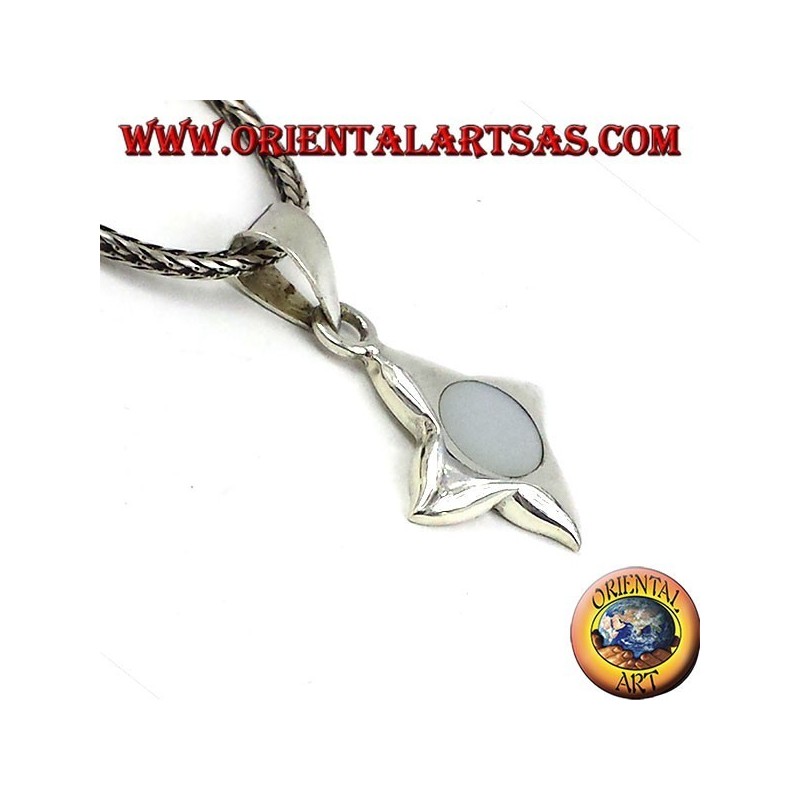 colgante de plata con nácar con cuatro puntos