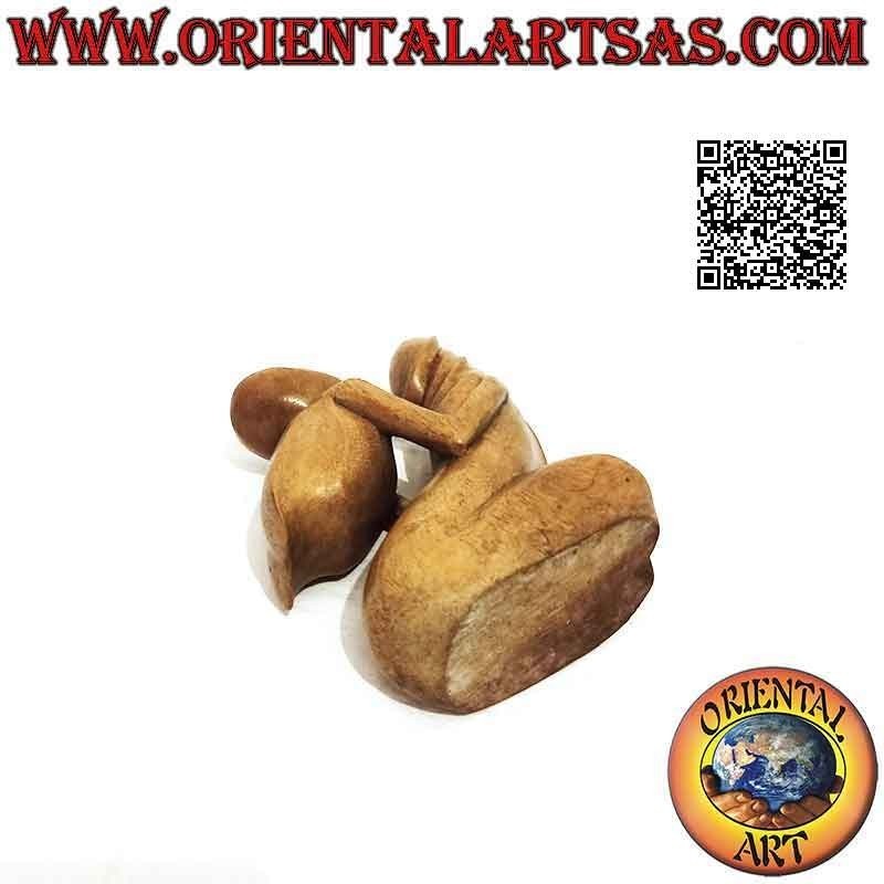 Erotische Skulptur "Der Mann umarmte den Penis" im abstrakten Stil aus Suarholz, 17 cm