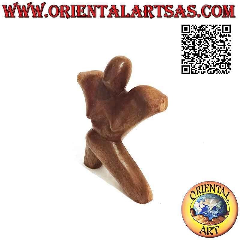 Sculpture en X du buste d'athlète en bois de suar de 20 cm