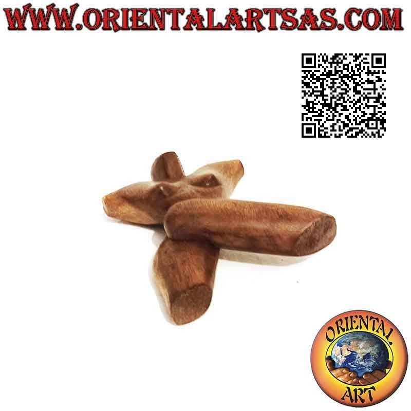 Escultura en forma de X del busto de atleta en madera de suar de 20 cm