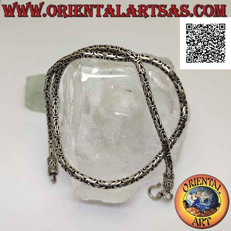 Borobudur (Byzantine link) 925 ‰ silver necklace 41 cm x 3.5 mm (serpentine hook)