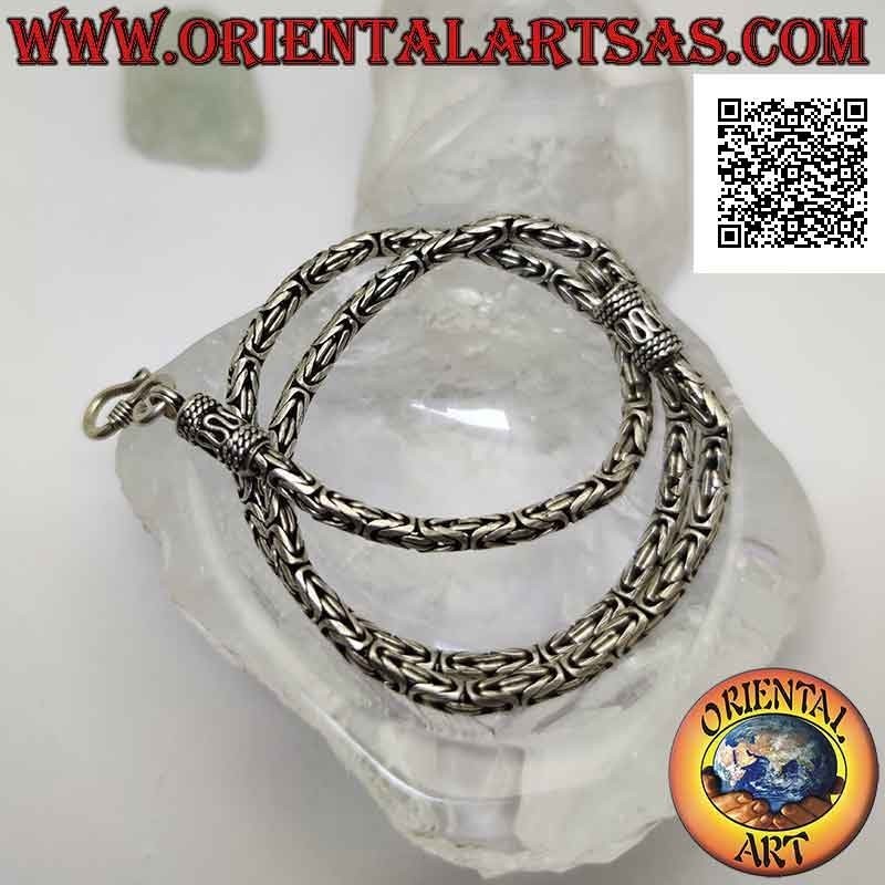 Collier Borobudur (Maillon byzantin) en argent 925 ‰ 41 cm x 3,5 mm (crochet serpentine)