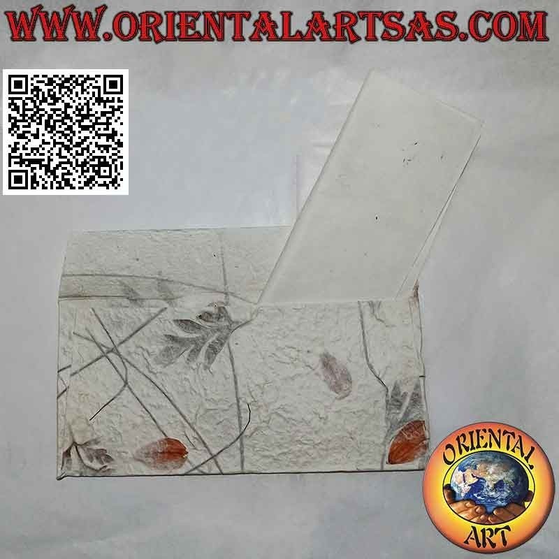Enveloppes à lettres avec feuilles de papier de riz et pétales de fleurs, 10 pièces