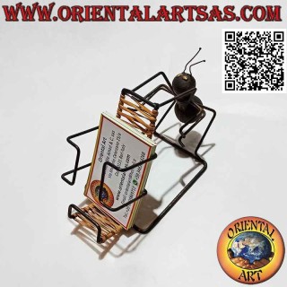 Porte-cartes de visite avec sculpture de fourmi en fer forgé