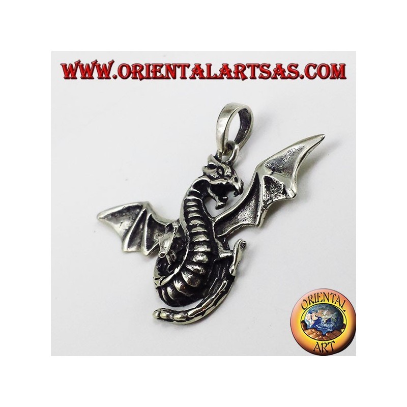 Pendentif argent Celtic dragon ailé