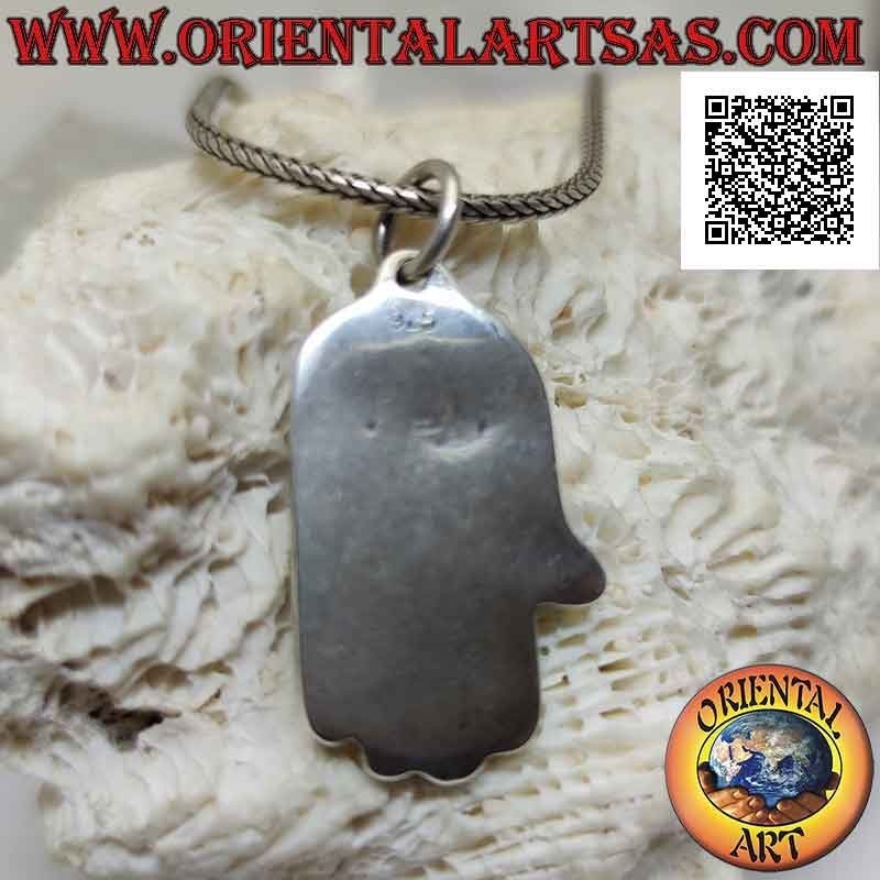 Silver pendant, hand with eye in bas-relief on the palm (against the evil eye)