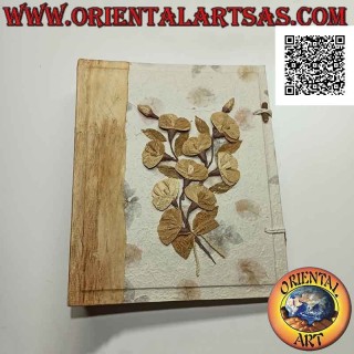 Album fotografico in carta di riso con petali e ricamo, 35 cm (38 fogli e angolini)