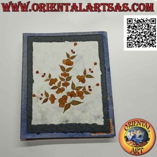 Álbum de fotos en papel de arroz con pétalos y bordado, 35 cm (tapa de color)