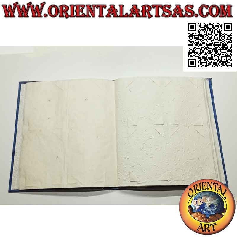 Photo album in rice paper with petals and embroidery, 35 cm (colored cover)