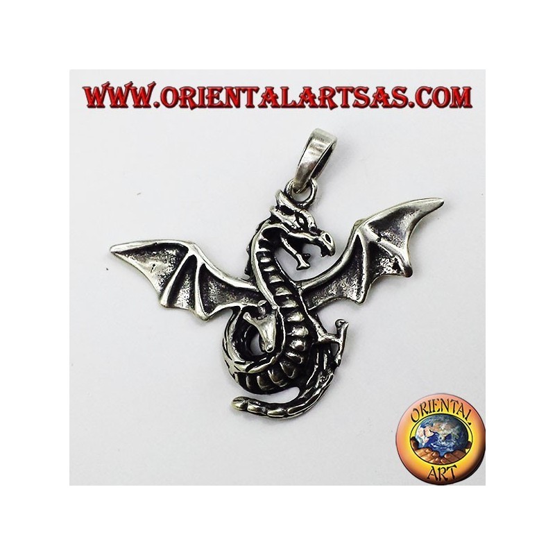 colgante de plata dragón alado celta