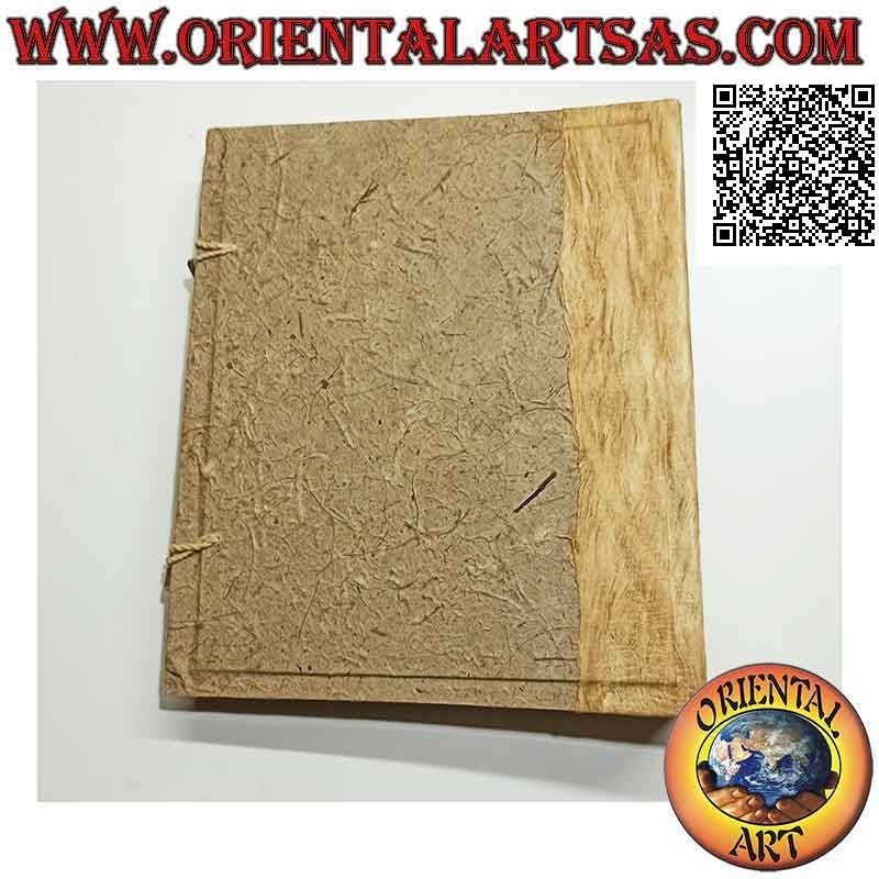 Photo album in tree bark and embroidery with rice paper sheets, 35 cm (38 sheets and corners)
