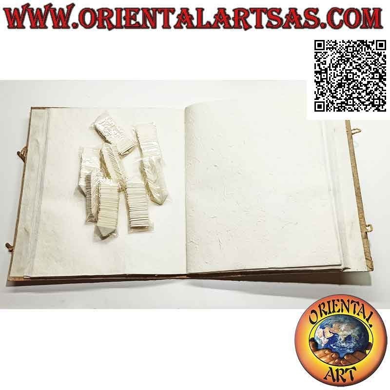 Photo album in tree bark and embroidery with rice paper sheets, 35 cm (38 sheets and corners)