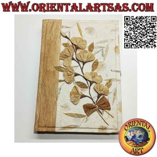 Album fotografico in carta di riso con petali e ricamo, 35 cm (14 fogli da 3)