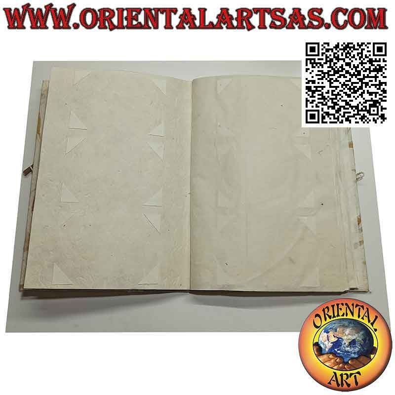 Álbum de fotos de papel de arroz con pétalos y bordados, 35 cm (14 hojas de 3)