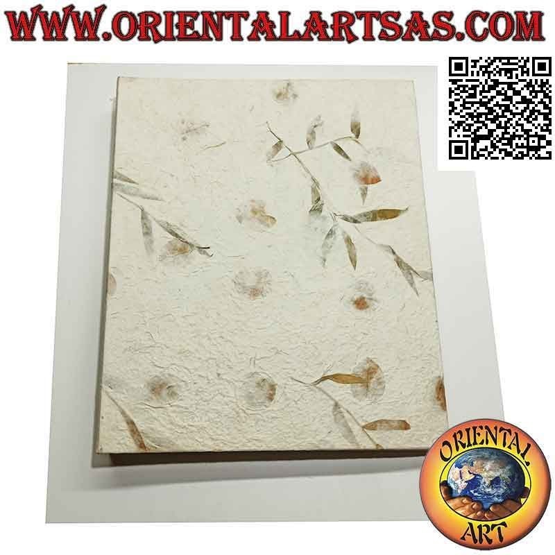 Álbum de fotos sencillo en papel de arroz con pétalos, 35 cm (14 hojas de 4)