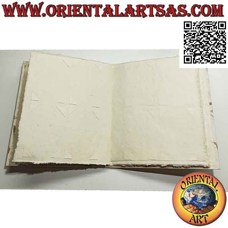 Álbum de fotos sencillo en papel de arroz con pétalos, 35 cm (14 hojas de 4)