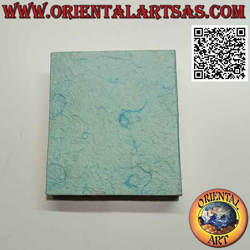 Álbum de fotos en papel de arroz celeste con decoración de pétalos, 20 cm