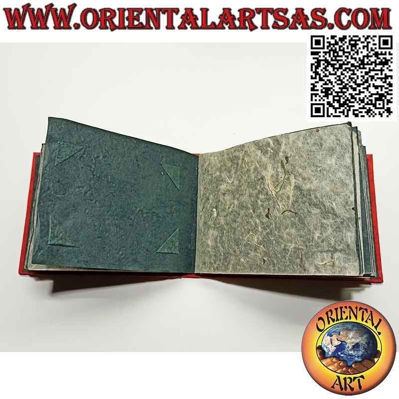 Photo album in rice paper with red cover, 20 cm (horizontal)