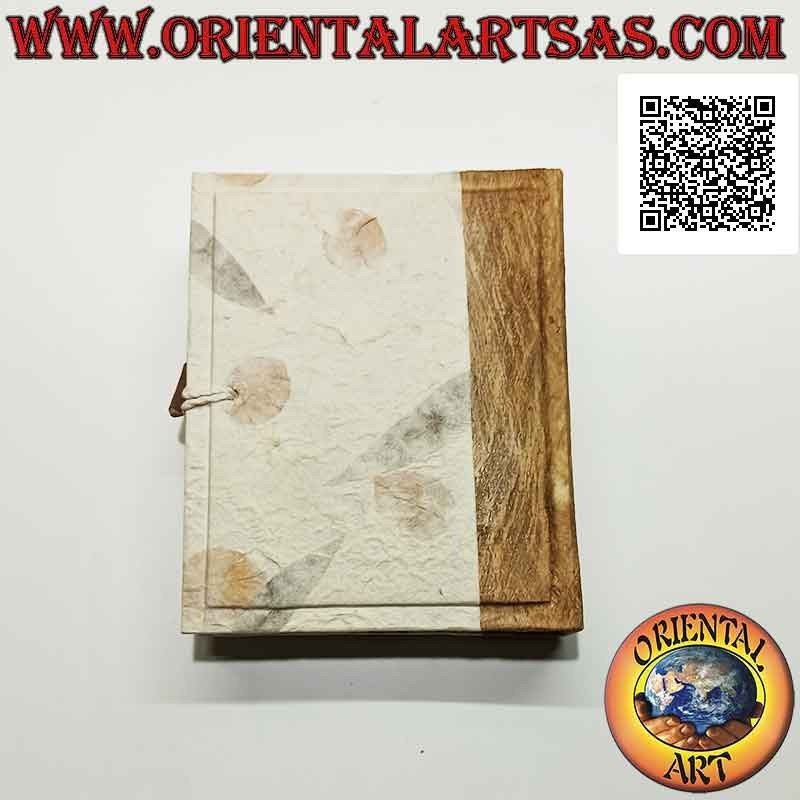 Álbum de fotos en papel de arroz y corteza de árbol con pétalos y bordados, 20 cm