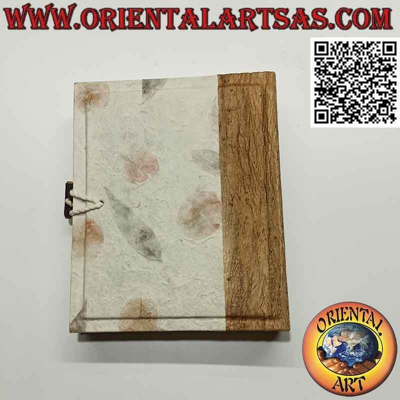 Álbum de fotos en papel de arroz y corteza de árbol con pétalos, 20 cm