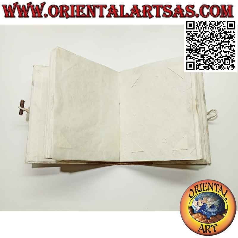 Photo album in rice paper and tree bark with petals, 20 cm