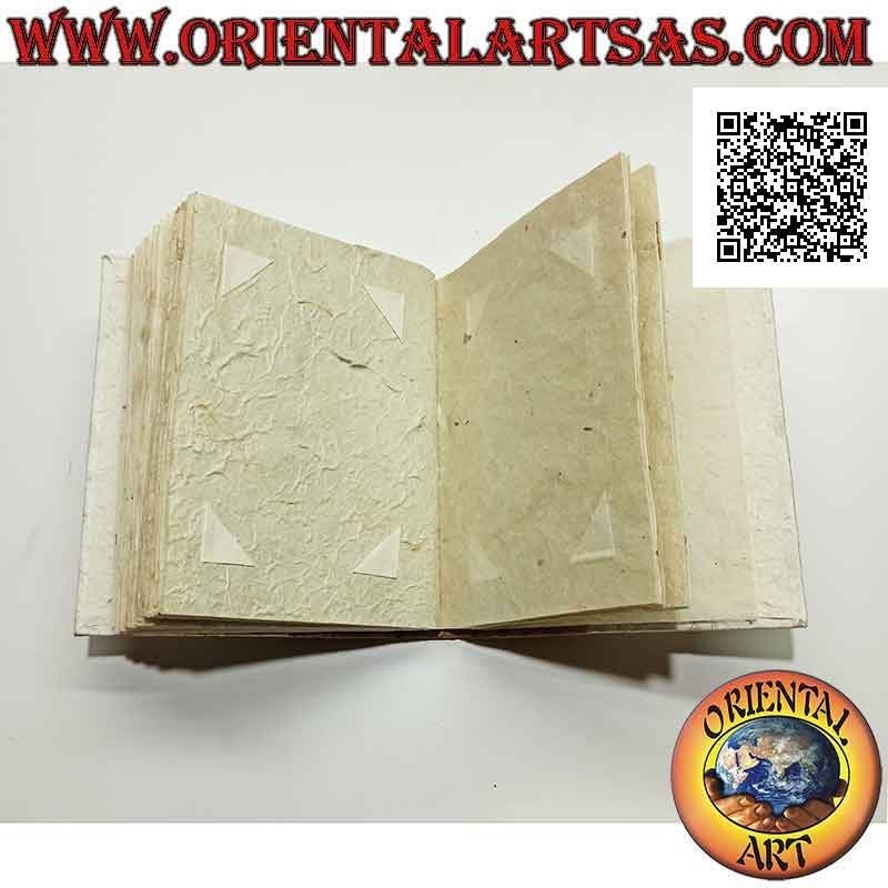 Album fotografico in carta di riso e corteccia d'albero con orsetto su tela, 20 cm