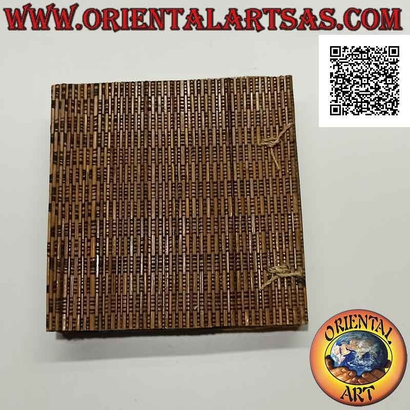 Photo album in natural paper and dried woods and barks, grains and shells (16.5 cm)