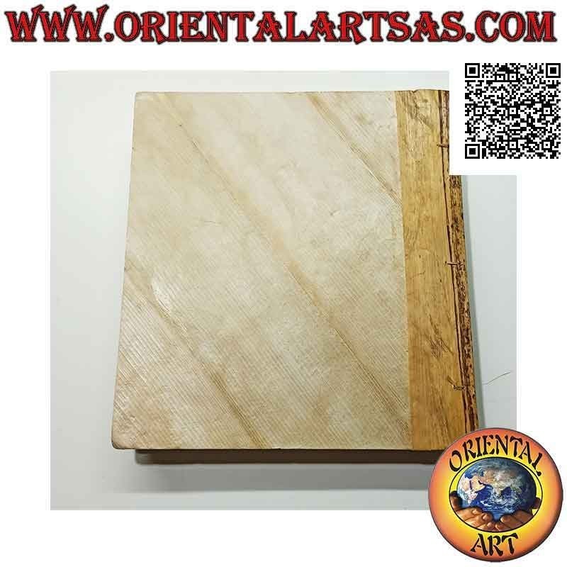 Photo album in natural paper and dried leaves and bark, the gecko (35 cm, double)