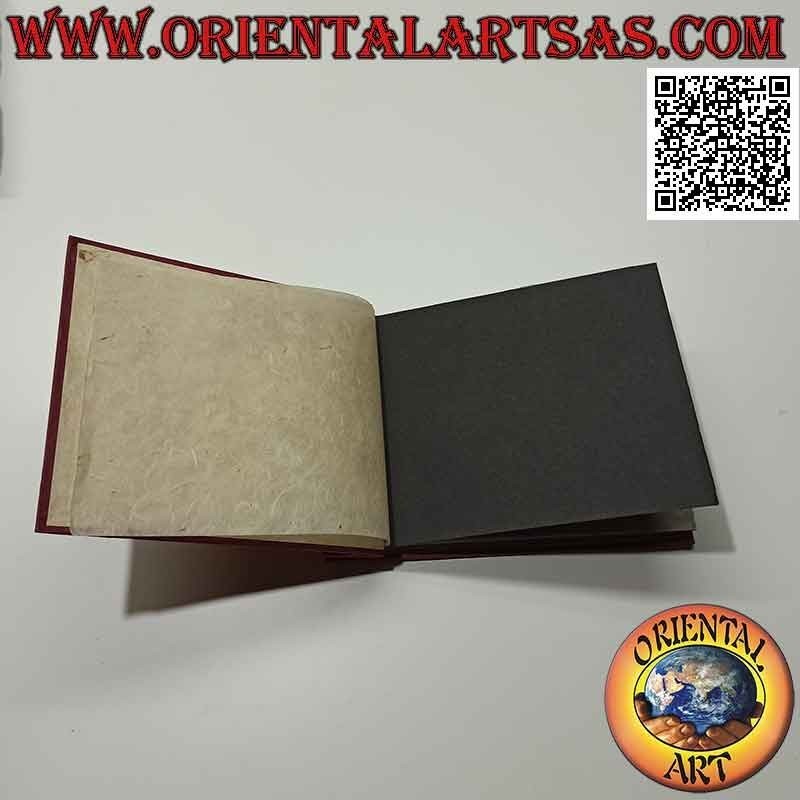 Photo album in Nepalese rice paper and black leaf sheets, (14 x 19 cm)