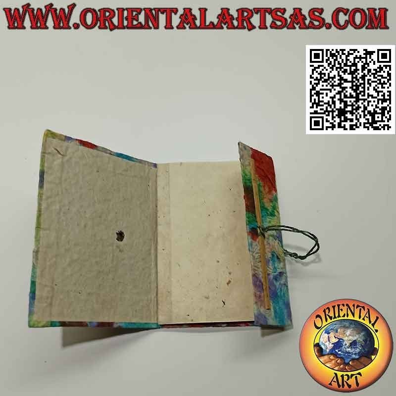 Notebook notebook with central closure, in Nepalese rice paper (15 x 11)