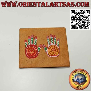 Horizontal notebook with pattern, Nepalese rice paper (9.5 x 11 cm)