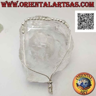 Bracciale in argento 925‰ portafortuna "believe" con palline e tubicini infilati (chiusura regolabile)