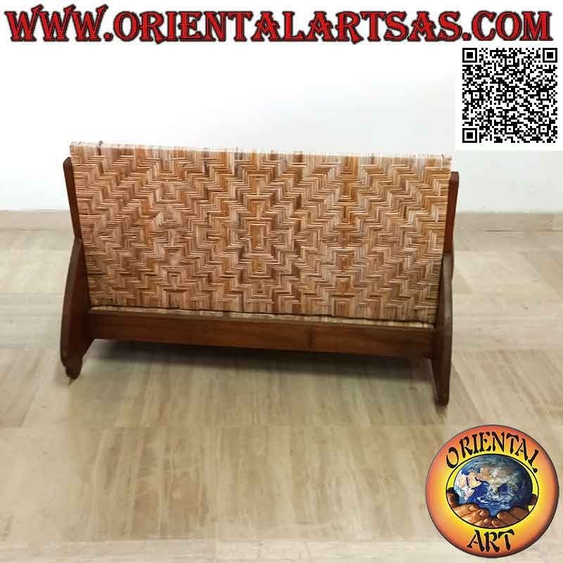 Poltrona bassa a due posti in stile imperiale in legno di teak e bambù (doppia fascetta)