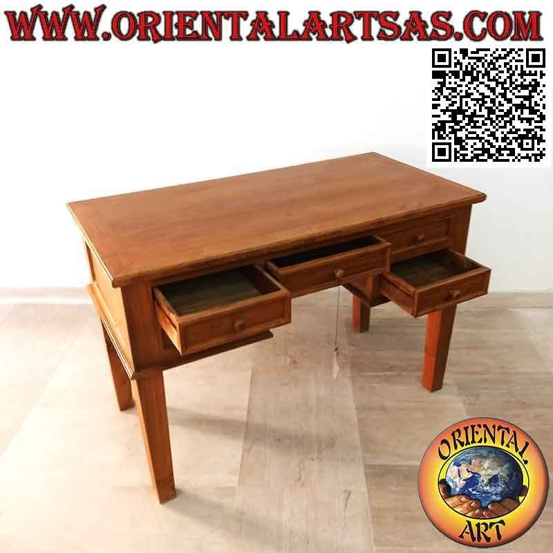 "Essential"-Schreibtisch mit 5 Schubladen aus Teakholz (120x 60)