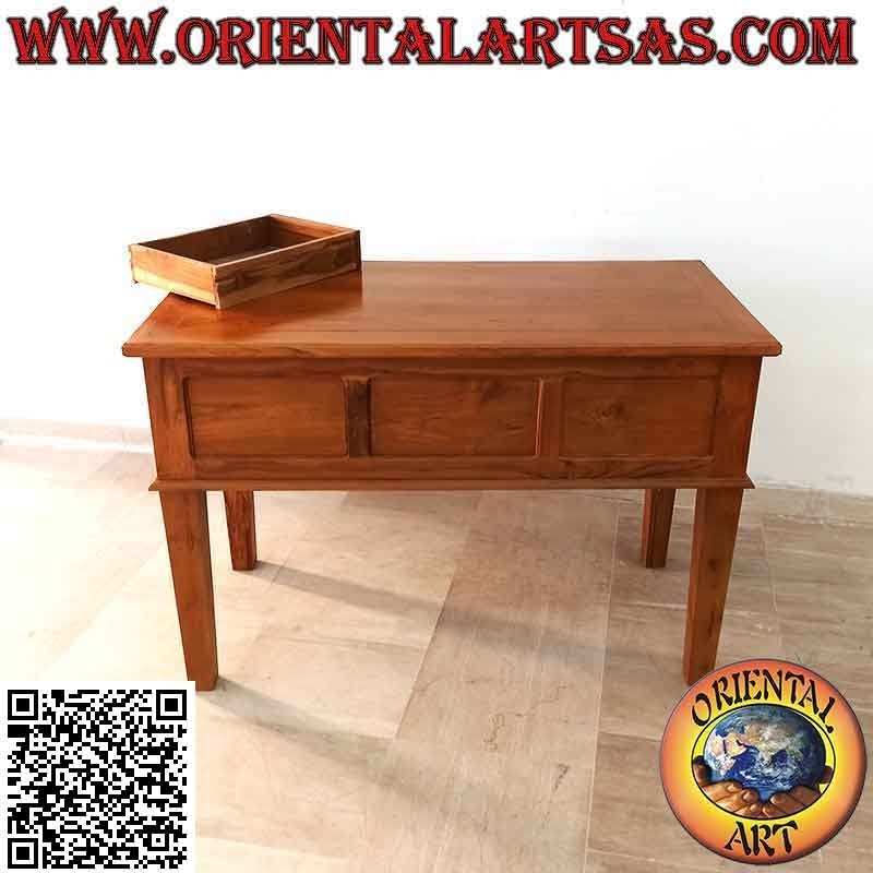 Bureau 5 tiroirs de style "Essentiel" en bois de teck (120x 60)