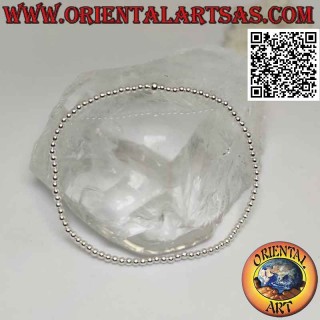 Bracelet en argent avec boules Ø 2 mm enfilées sur élastique