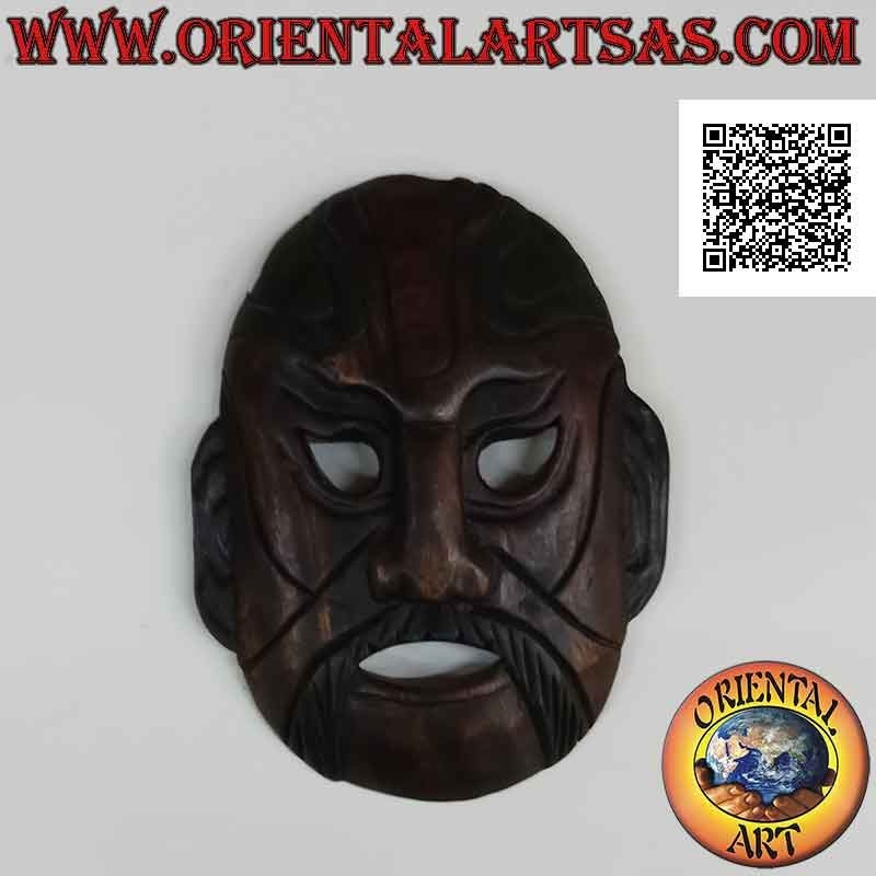 Maske des thailändischen Kampfkunstmeisters aus Mahagoniholz, 26 x 20 cm