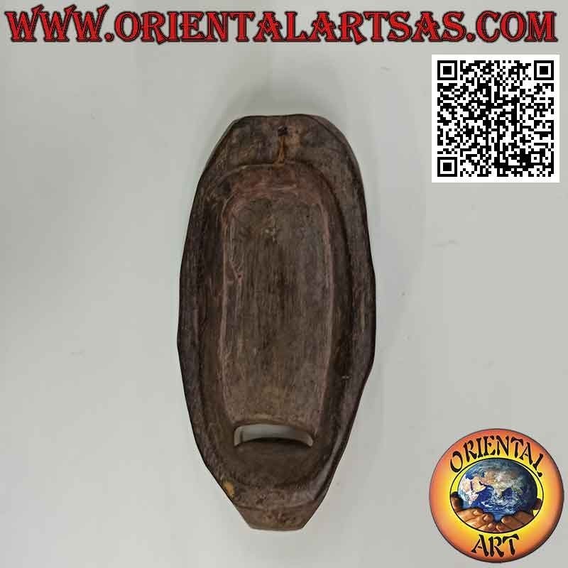 Mask of a native in teak wood, 28 x 13 cm
